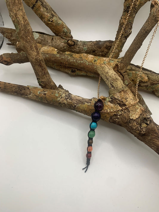 Gemstone beads Charms 7 Chakra Stone Pendent Necklace Crystal Beads Jewerly Gifts